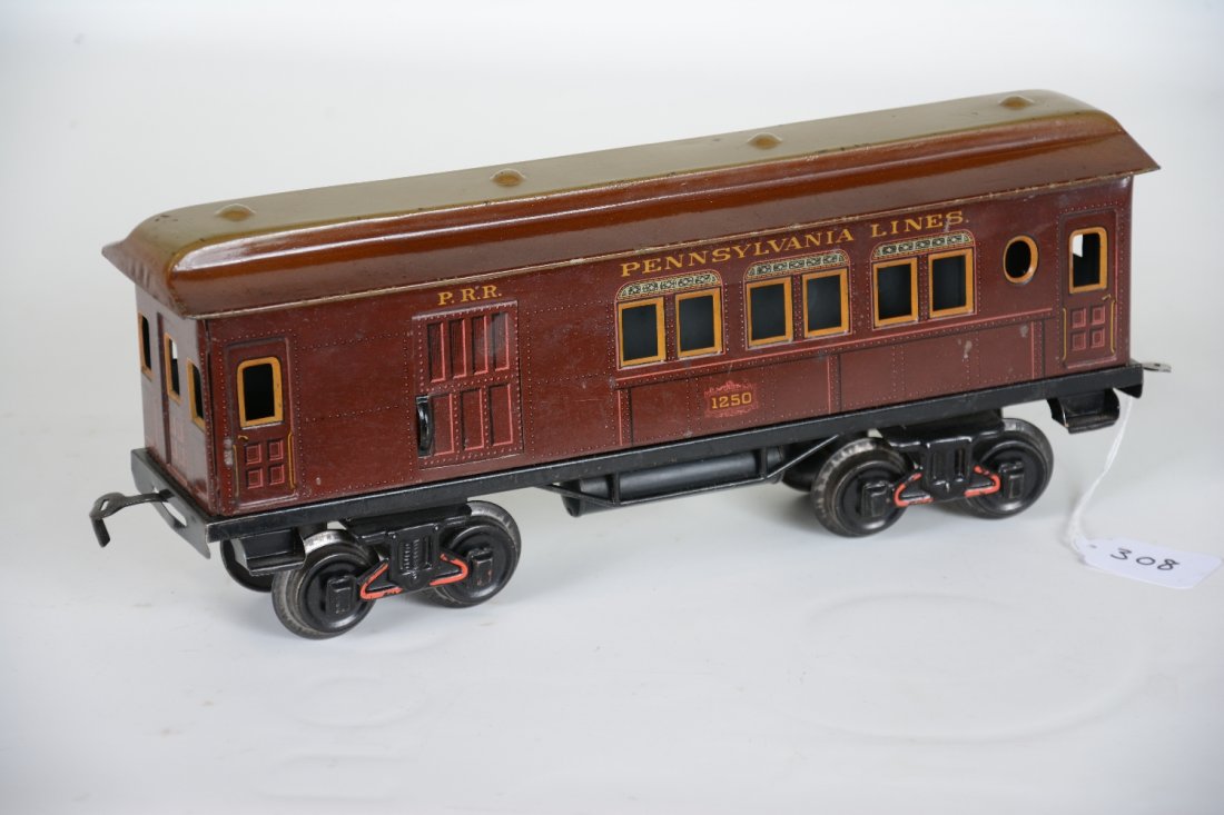 Bing 1250 Gauge 1 PRR Combine: Clean with nice roof paint. It shows light playwear, C7+
