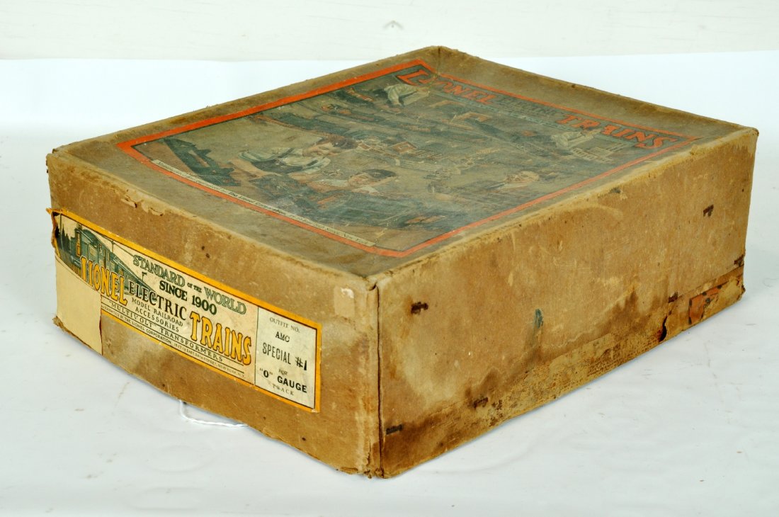 Scarce Empty Lionel Set Box, AMC Special #1: Circa 1933, holds a 257, 259T, 2 #607s, 608 T-Tone green. You are bidding on the setbox ONLY!