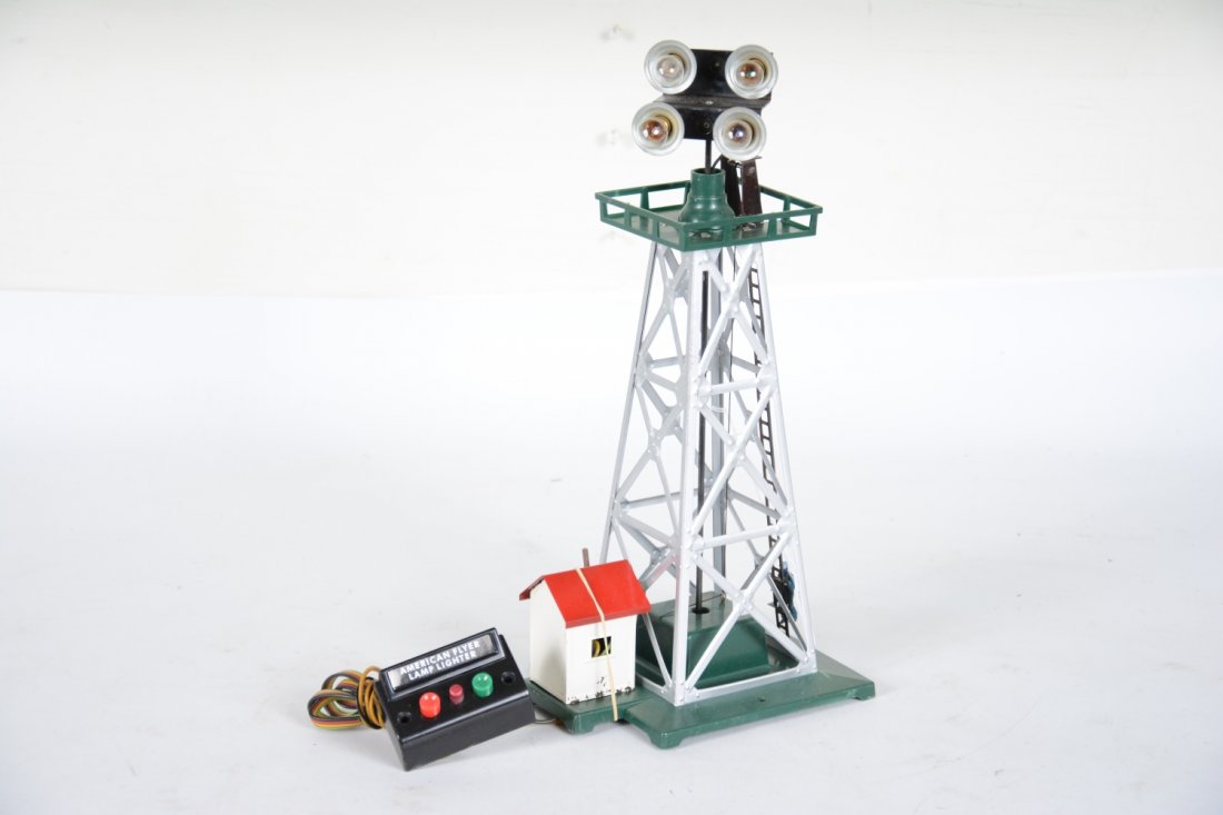 American Flyer 23780 Gabe The Lamplighter: S Gauge. Clean scarce accessory with original roof. Has been reassembled with original controller. It show light to moderate playwear, C6-6+