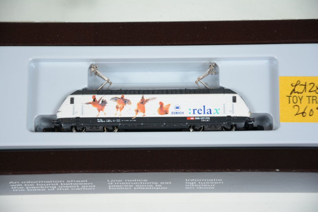 Marklin Z Gauge 88444 Swiss Electric: Includes a Zurich, "Relax" BO-BO electric, It is new in box, C10