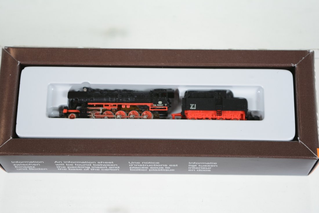 Marklin Z Gauge 8884 DB Steam Locomotive: Nice 2-10-0 steam loco & tender with smoke shields. It is new in box, C10