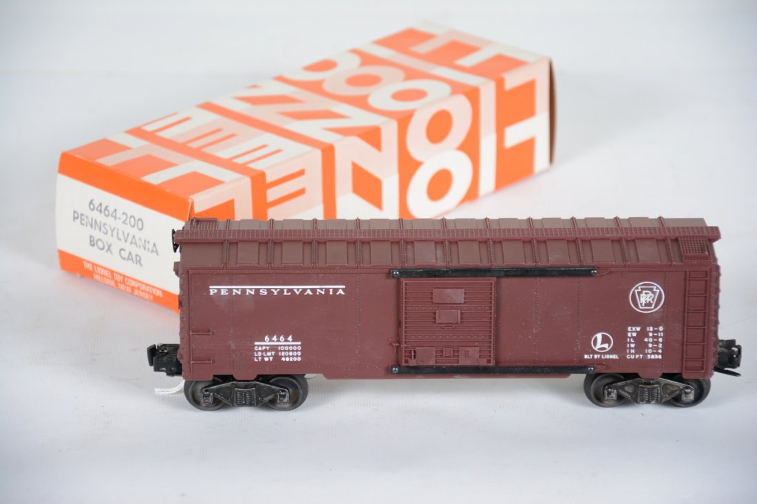 Mint Boxed Hillside 6464-200 PRR Boxcar: Clean matte patina on type IV mold. Unrun chassis with scarce Hillside box, C10 WOW!