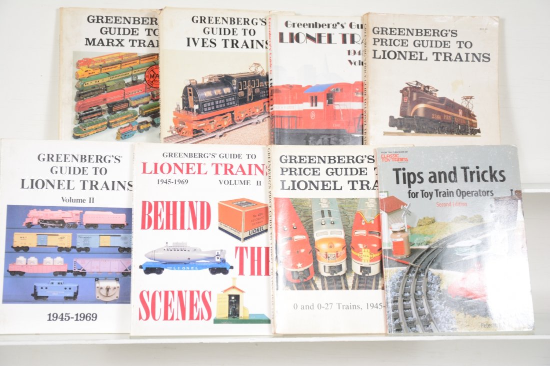 Toy Train Reference Books: Greenberg's includes Marx by Matzke; Ives 1901-1932; Lionel 1945 to 1977; Lionel 1945 to 1979; Lionel Vol. 1, 1945-1969; Lionel Vol II, behind the scenes; Volume II 1945-1969; Classic Toy Trains, Tips