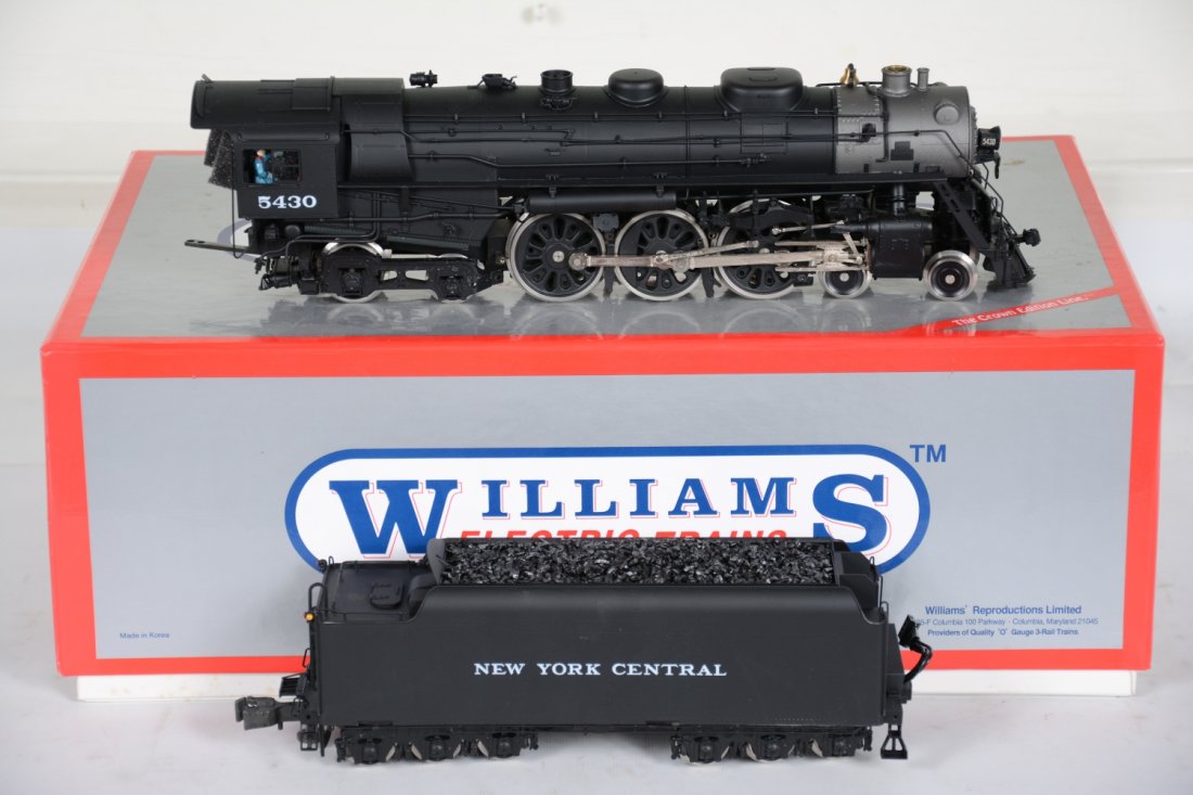 Williams Brass J3a Hudson: 072. Nice Crown Edition Brass scale model equipped with TruSounds, bell & whistle. It shows light runtime, but has two loose brake levers on loco. It has its box and otherwise appears C9
