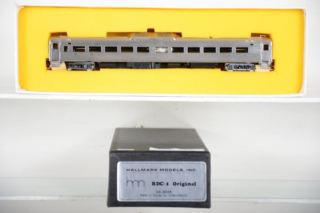 Hallmark/Samhongsa Brass RDC-1 Budd Power Car: HO Gauge. Like New to Mint, unrun, may have minor dust from display, near perfect paint, may have some tarnishing to finish. Original box, C10
