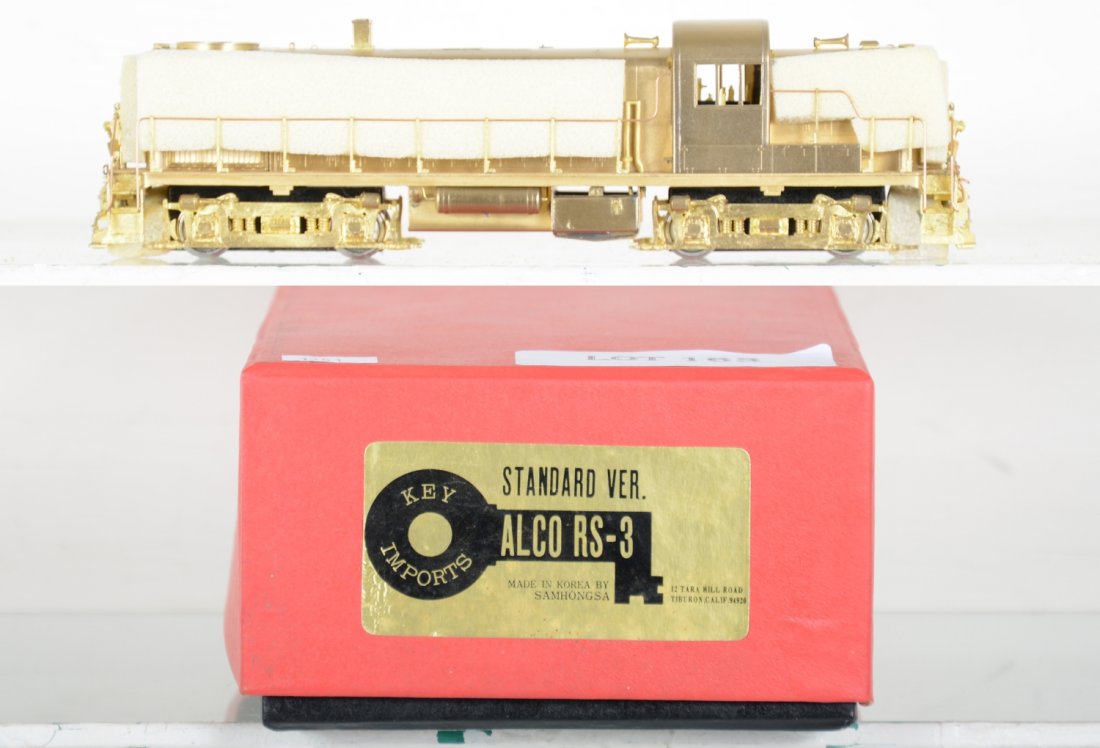 Key/Samhongsa Alco RS-3 Diesel Standard Version: HO Gauge. Like New to Mint, unrun, may have minor dust from display, near perfect paint, may have some tarnishing to finish. Original box, C10