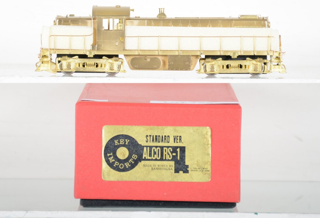 Key/Samhongsa Alco RS-1 Diesel Standard Version: HO Gauge. Like New to Mint, unrun, may have minor dust from display, near perfect paint, may have some tarnishing to finish. Original box, C10