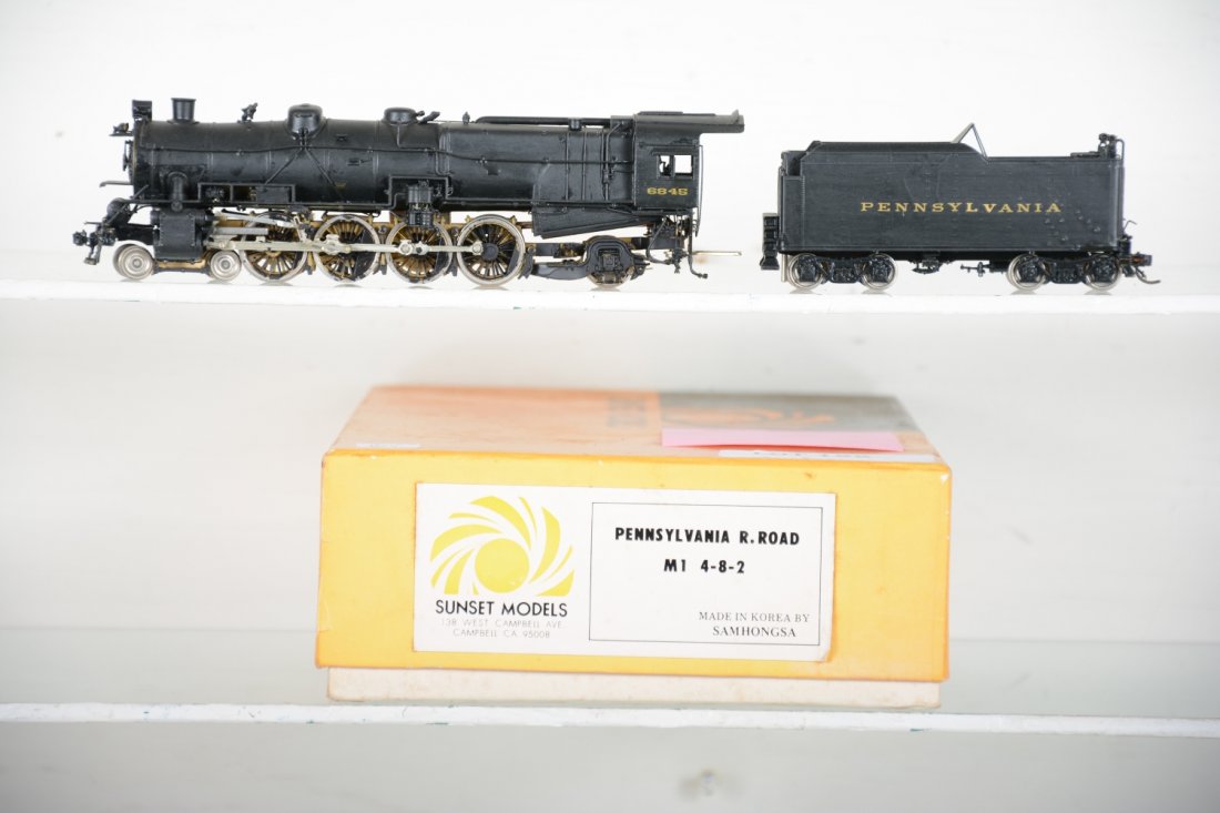 Sunset/Samhongsa Brass PRR M-1 4-8-2 #6845: Amateur painted, light run time, ob, C8ish