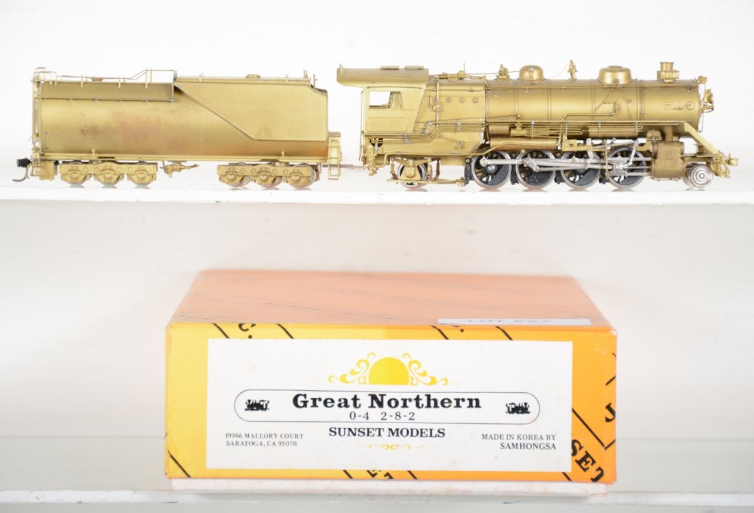 Samhongsa Brass GN O-4 2-8-2 Loco: HO Gauge. Like New to Mint, unrun, may have minor dust from display, near perfect paint, may have some tarnishing to finish. Original box, C10