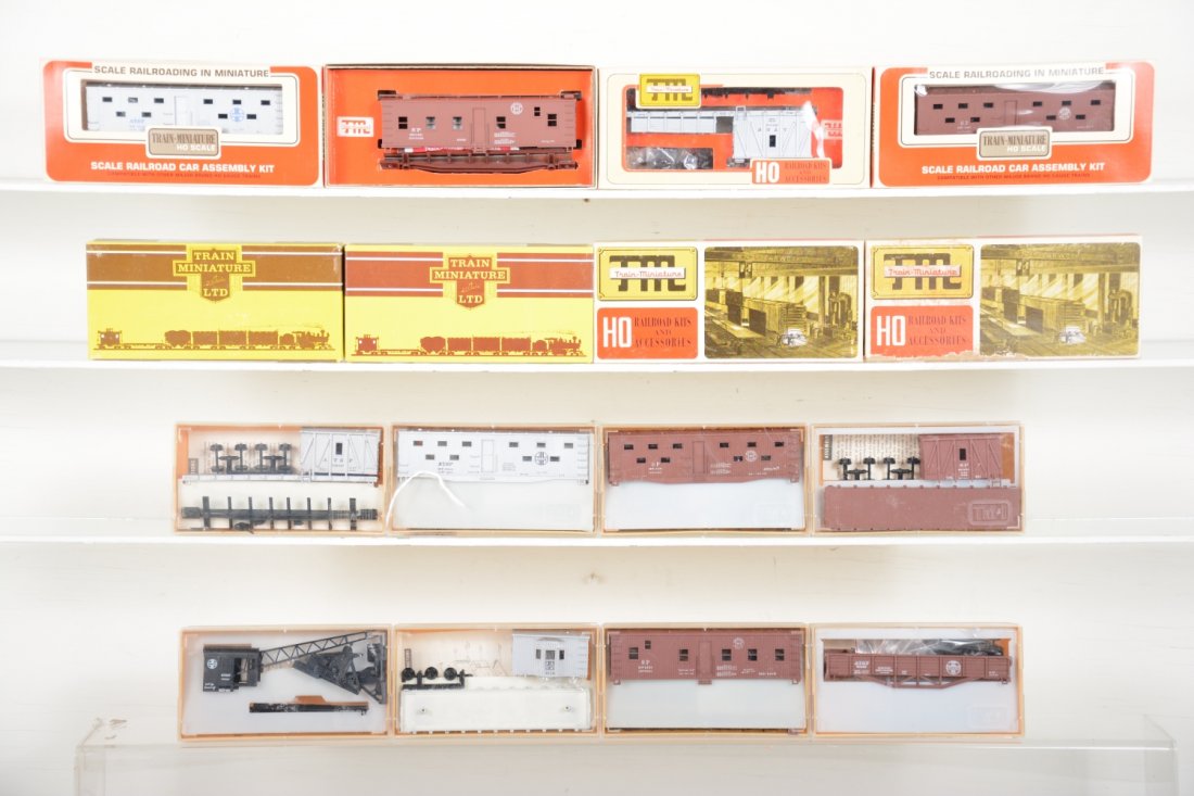 TMI HO Santa Fe Work Train Car Kits: Includes crane car; crew cars, Tool cars, boom tenders, gondolas and more, new in boxes, C10