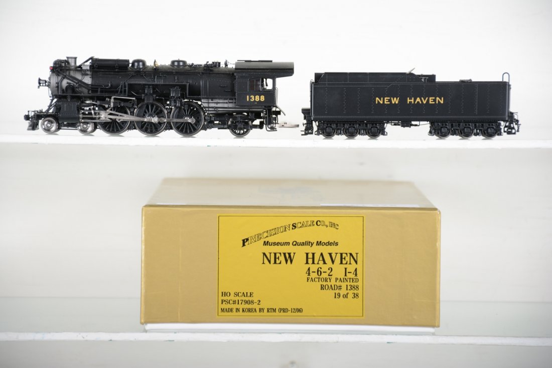 Percision Brass NH I-4 4-6-2 Loco #1388: Factory painted. HO Gauge. Like New to Mint, unrun, may have minor dust from display, near perfect paint, may have some tarnishing to finish. Original box, C10