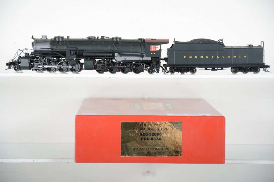 Bachmann Poroto 2000 PRR 2-8-8-2 Loco #374: Equipped with DCC & Sound, it shows some runtime with C9 body with box.