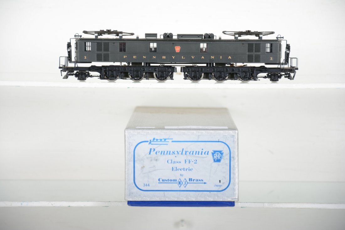 Custom Brass PRR FF-2 2-6+6-2 Electric #1: Factory painted. HO Gauge. Like New to Mint, unrun, may have minor dust from display, near perfect paint, may have some tarnishing to finish. Original box, C10
