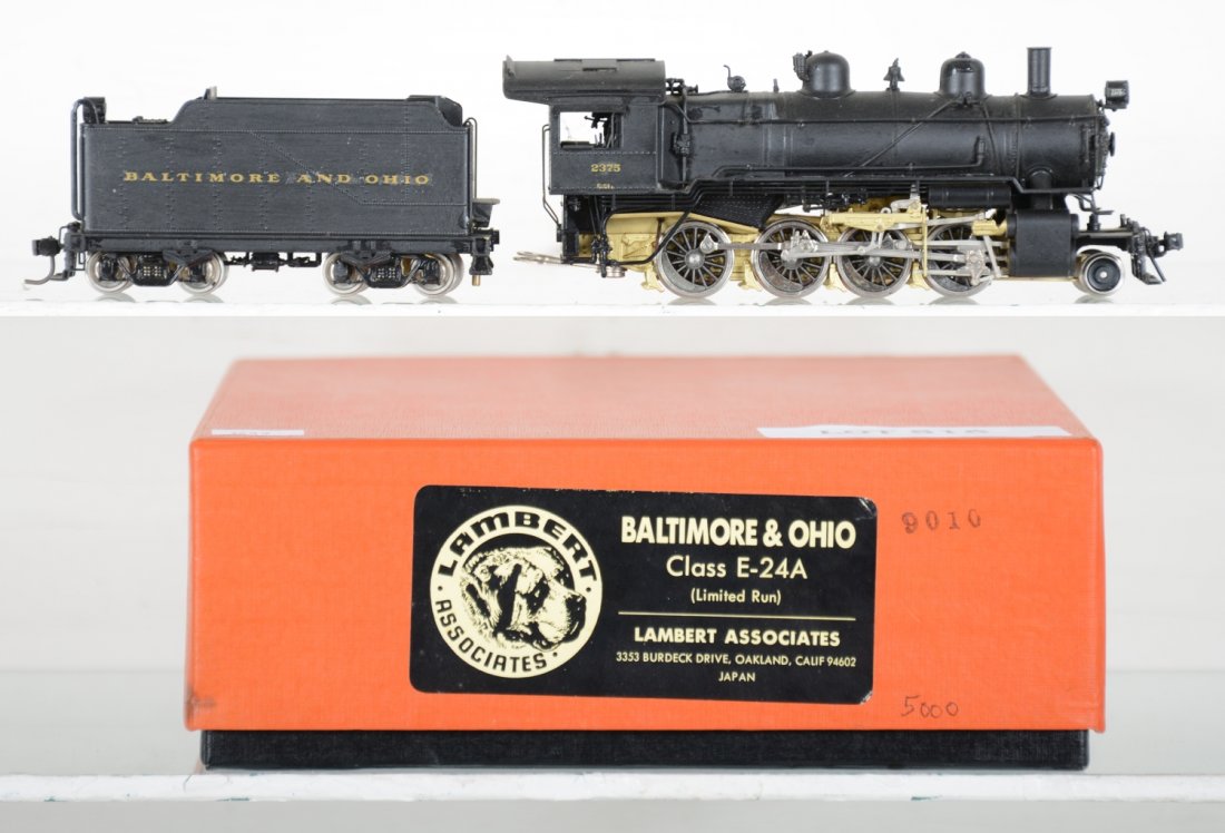 Lambert Brass B&O E-24a 2-8-0 Loco #2375: Nicely painted & decaled with box, unrun, C8