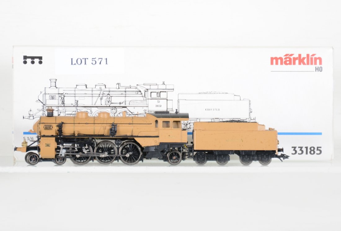 Marklin HO 33185 S 3/6 K.BAY.STS.B Bavarian Loco: 25cm. Lightly run with box, C8