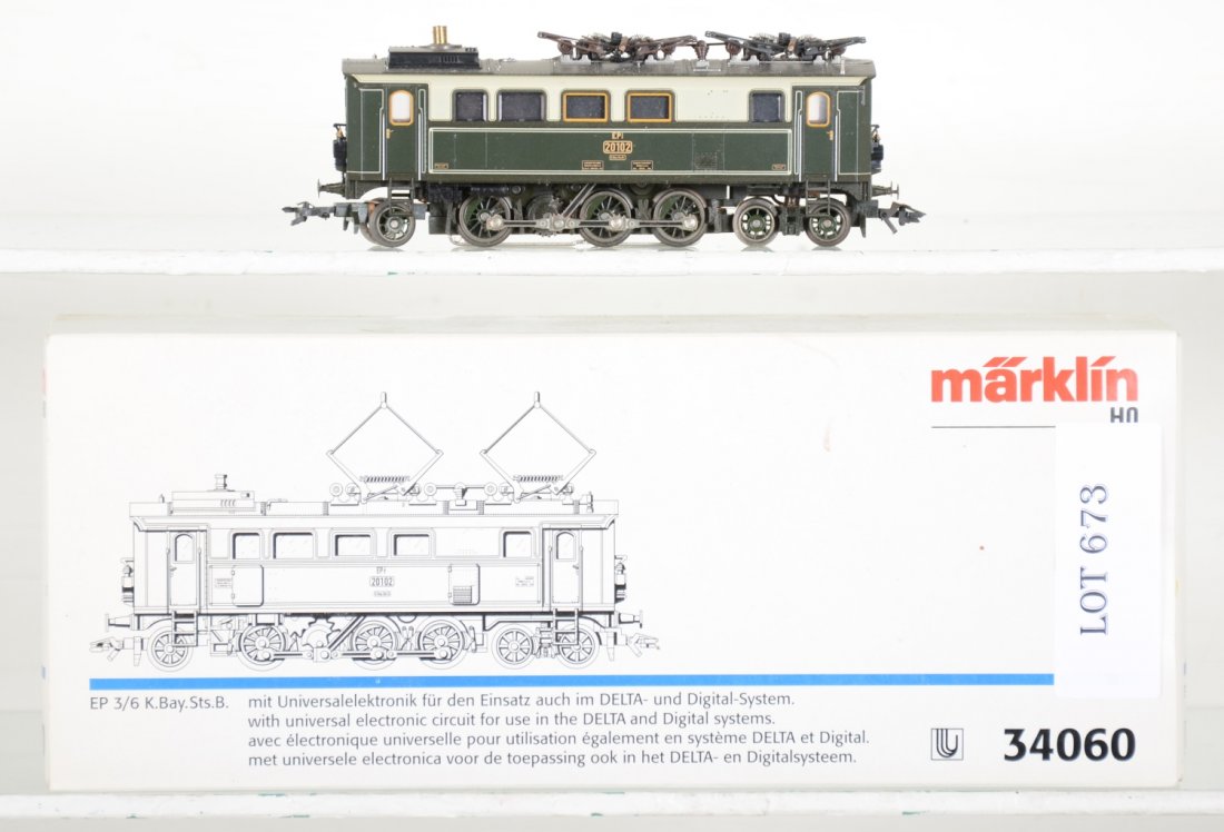 Marklin HO 34060 Royal Bavarian Railway Electric: Nice EP 3/6 K.Bay.STS.B 2-6-4 digital electric. It shows light playwear with box, C8 (see next lot for matching cars)