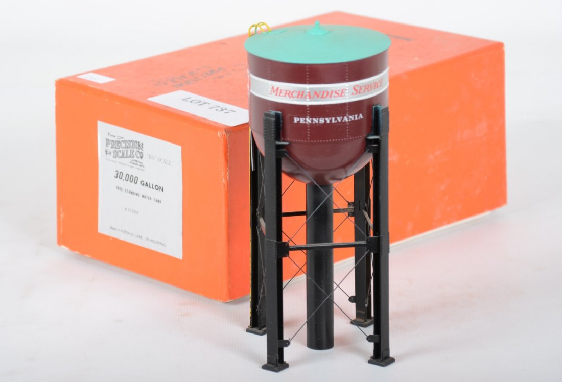 Precision Brass HO PRR 5000 Gal Water Tank: Nicely painted & decaled, slight signs of handling with box, C9