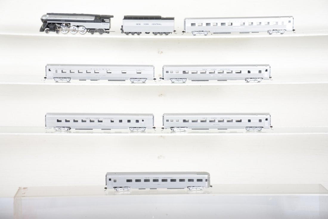 Con-Cor/ RivaRossi HO NYC Empire State Express: Includes a Con-Cor J3a Hudson with Kato motor; 6 matching RivaRossi streamline passenger cars. All show light runtime with boxes, C8-8+