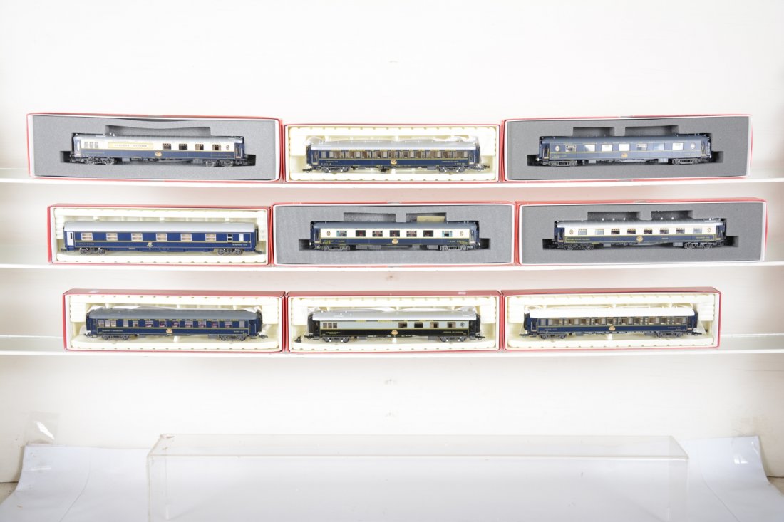 9 RivaRossi HO Orient Express Passenger Cars: All like new with boxes, C10