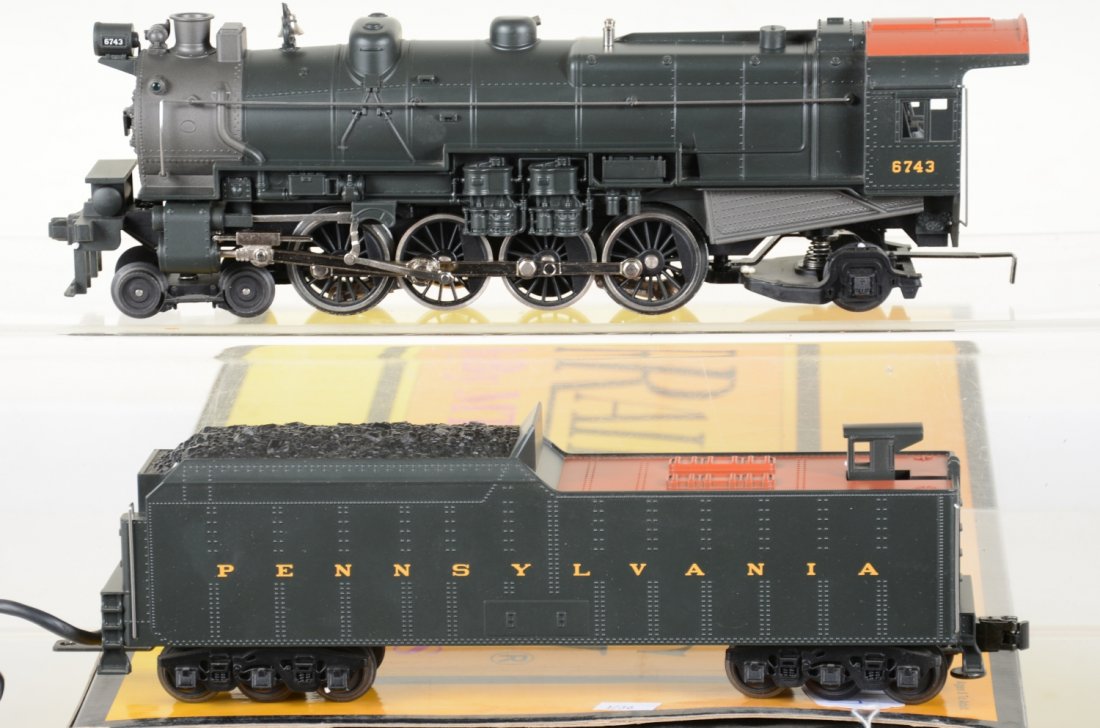 MTH 30-1168-0 PRR M1a Mountain: Nice 4-8-2 cast loco & tender equipped with ProtoSmoke & LocoSound. It shows light runtime with C9 body with box, no wrapping.