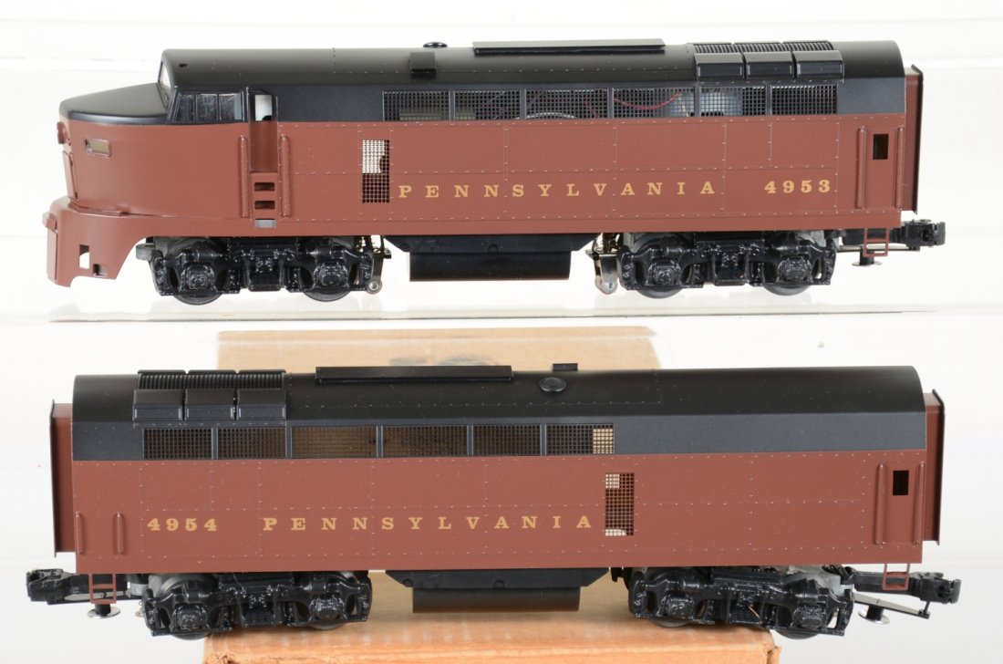 Williams 4953 & 54 PRR Sharknose AB Diesels: Nice matched pair that are unrun with boxes & master box, C10
