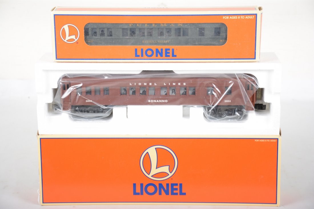 Lionel 19097 & 19073 Heavyweight Cars: Includes 19097 Bonnano Pullman; 19073 Catskill Valley observation, both are 60' cars and are unrun with boxes, C10