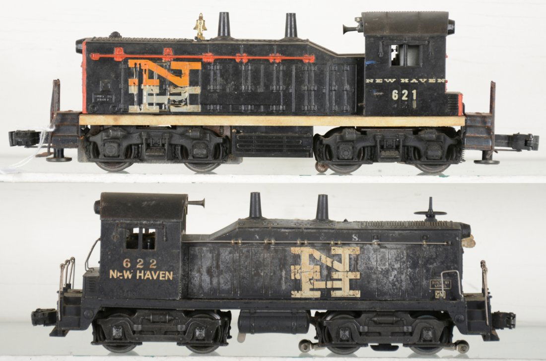 Custom painted Lionel NW2 Diesels: Includes a 622 bell ringer and 621 diesel with horn, both customized to NH RR.
