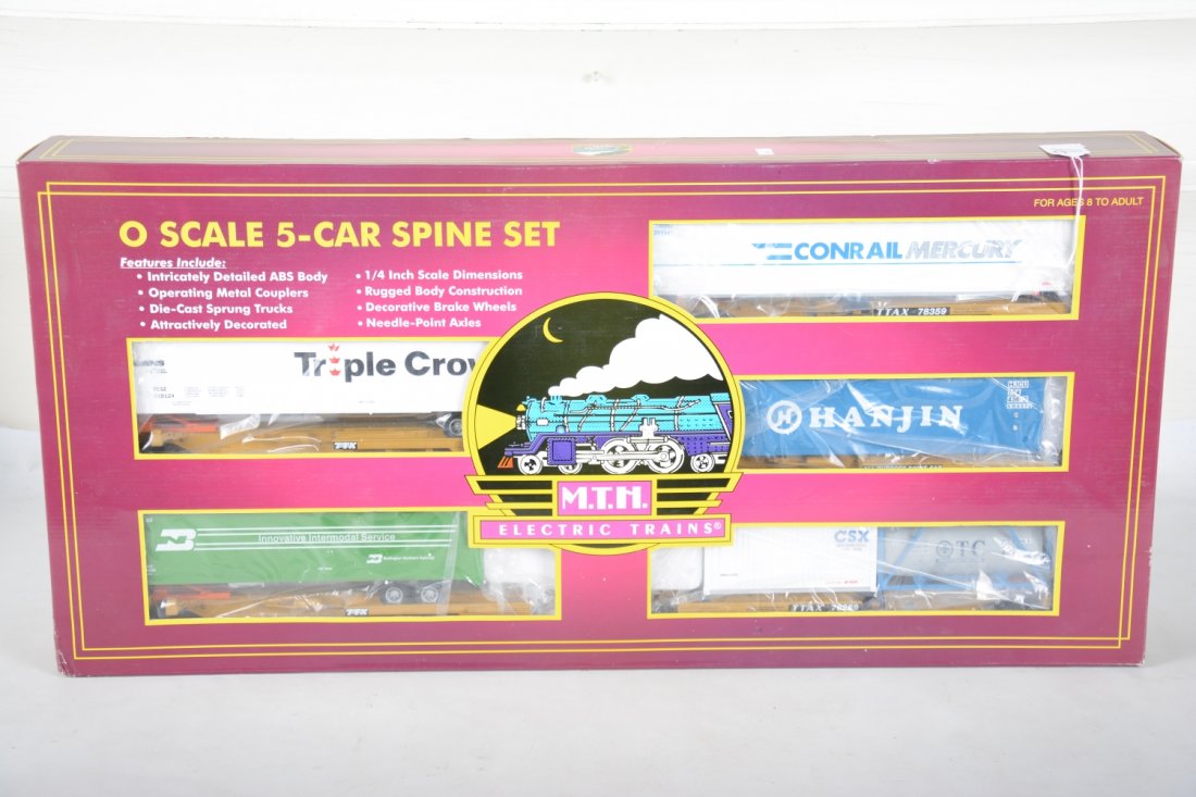 MTH Premier 20-95036 5-Car Spine Set: Nice set with various loads for this TTAX train. It appears new in box, C10