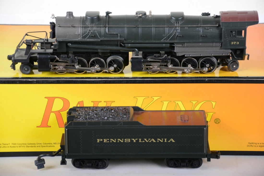 MTH RailKing 30-1156-1 PRR Mallet: Nice 2-8-8-2 articulated loco equipped with ProtoSmoke, ProtoSounds with Freight Yard ProtoEffects and more. It shows very light runtime with C9 body with setbox.
