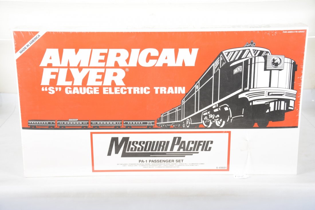 Lionel American Flyer 49601 MP Passenger Set: S Gauge. As good as this 6pc AA Diesel set gets, factory sealed in setbox, C10 (see next lot for add-on pieces)