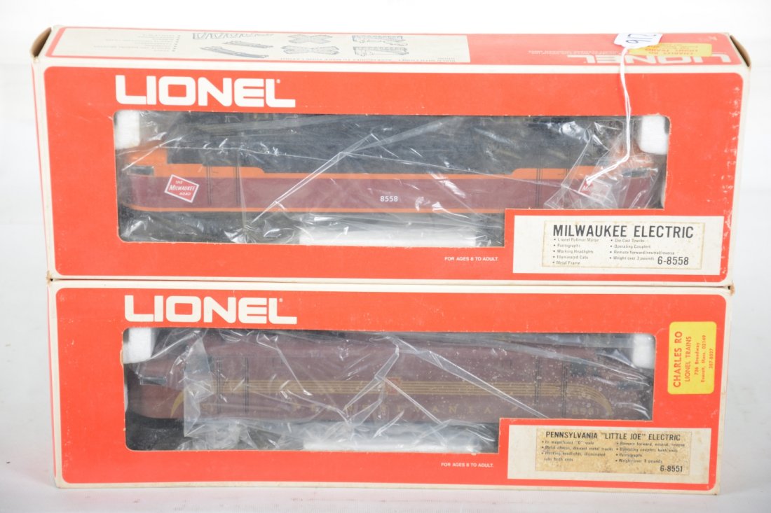Lionel 8558 & 8551 EP-5 Electrics: Includes the 8558 Milwaukee Road and 8551 PRR Little Joe. They have been test run with nice boxes, C9