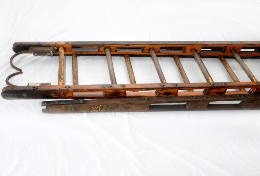Pair 1920s American LaFrance Fire Ladders (1 of 5)