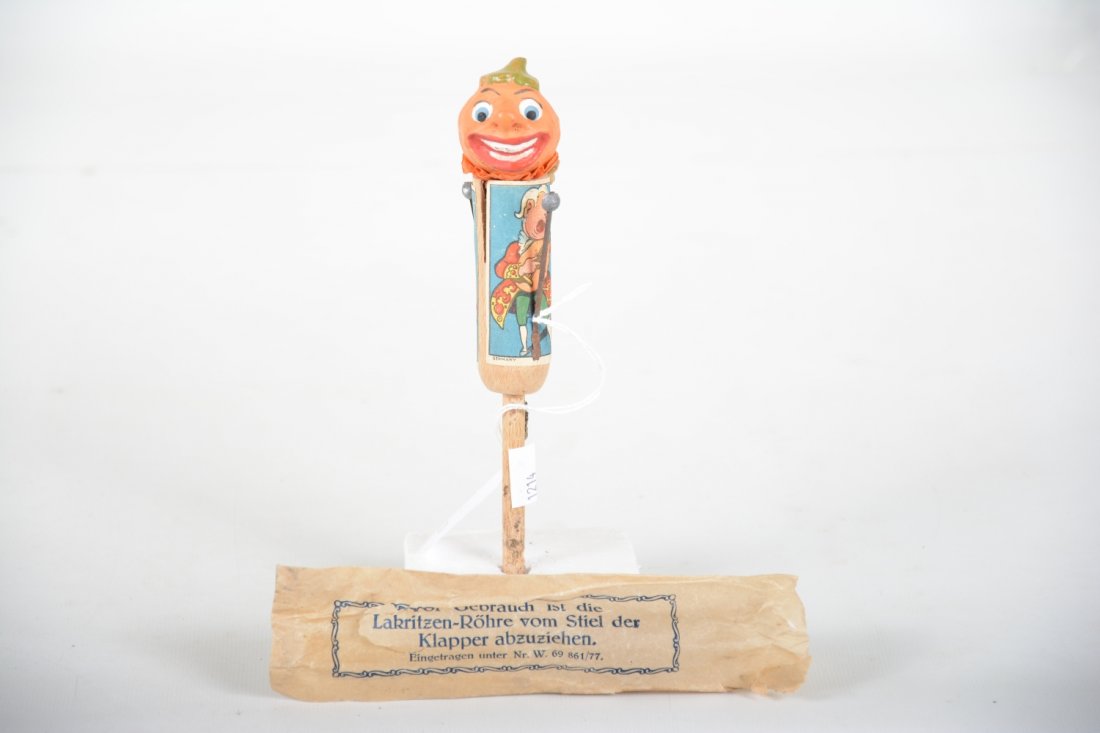 Early Black Pumpkin Head Noise Maker Puppet (1 of 2)