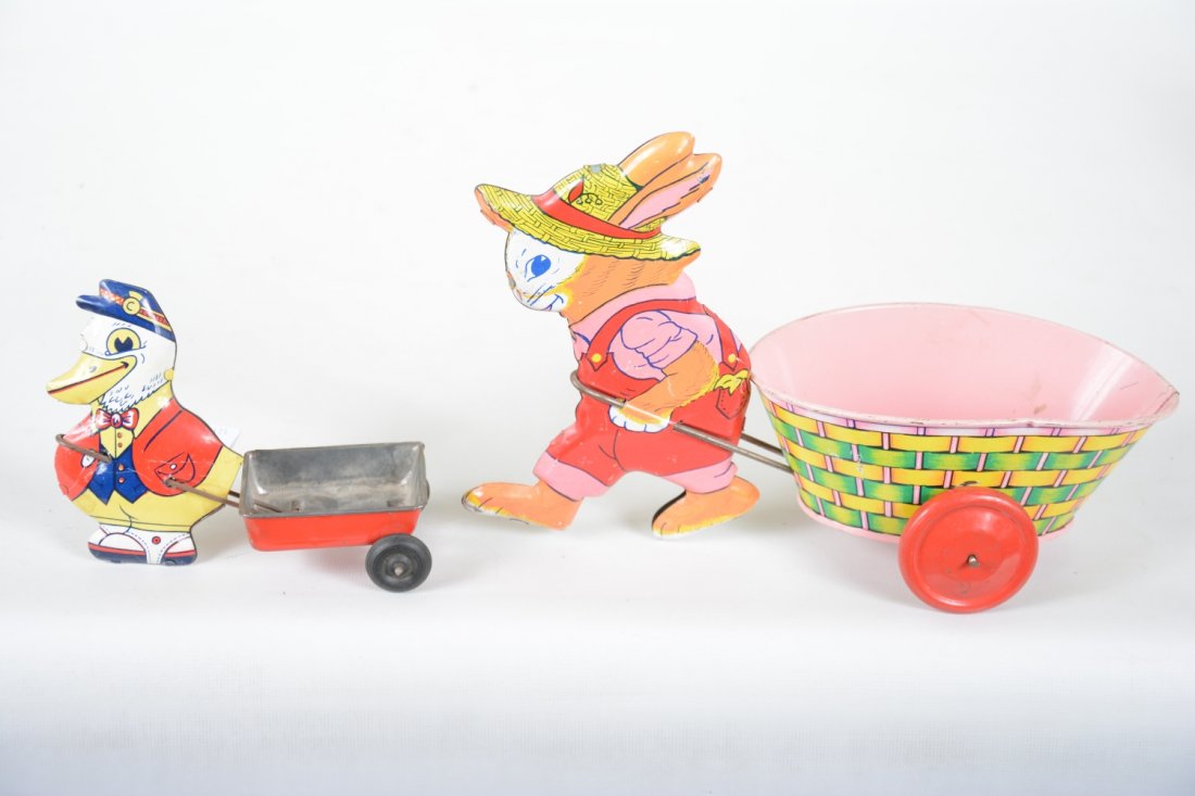2 Easter Tin Toy Candy Containers (1 of 4)