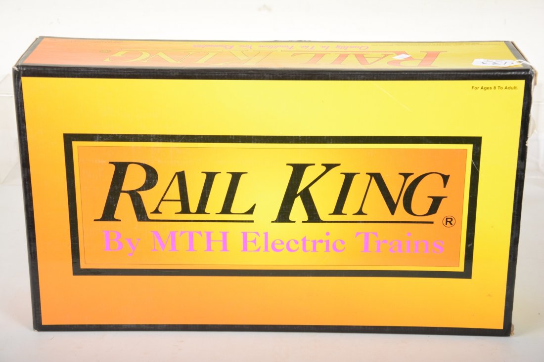 MTH RailKing 30-2144-1 B&O Budd Cars: Nice 2-car set equipped with ProtoSounds. They show light runtime with C9 bodies, but consignor reports they need a new battery, sold as-is.