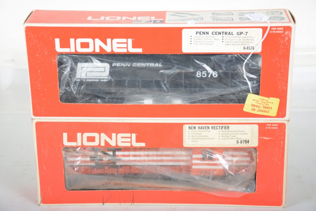 Lionel MPC 8754 & 8576 Locomotives: Includes a 8754 NH Rectifier, unrun; 8576 PRR GP-7 test run, both with boxes, C10