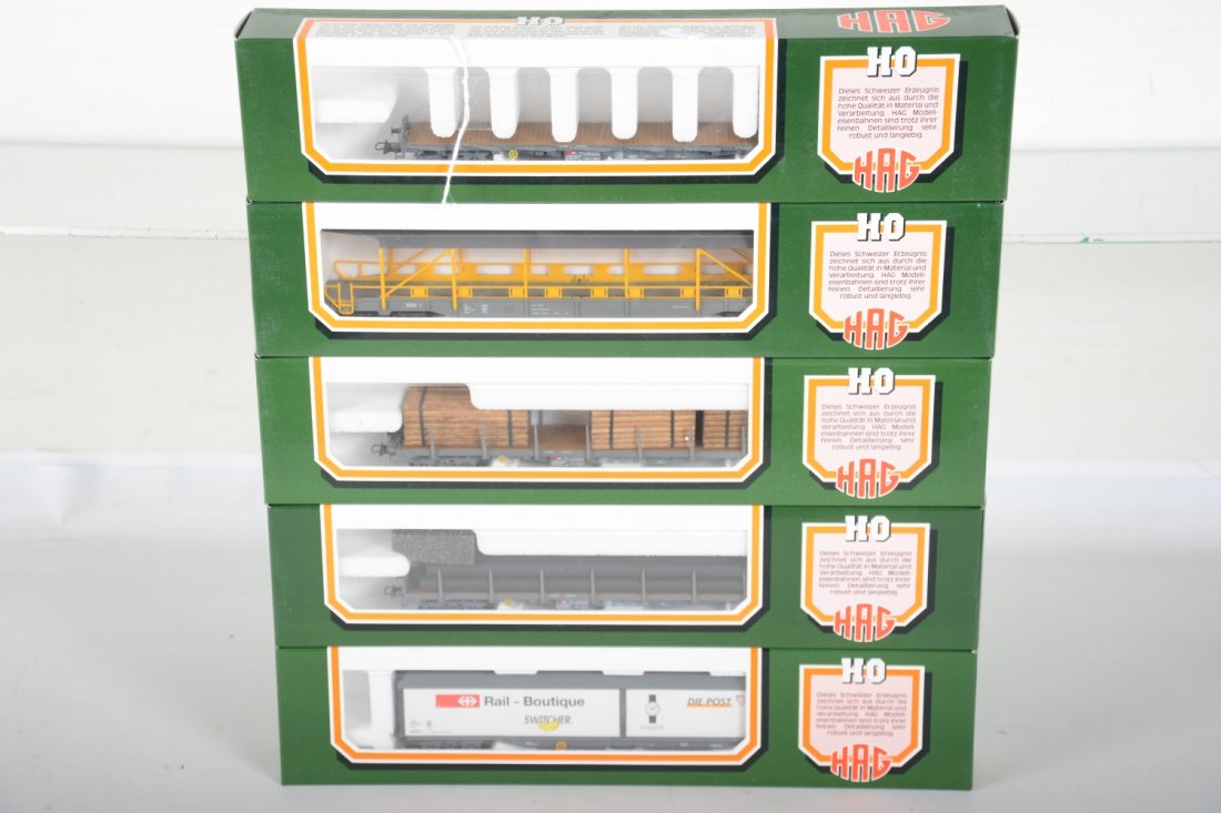 5 HAG HO Freight Cars (1 of 2)