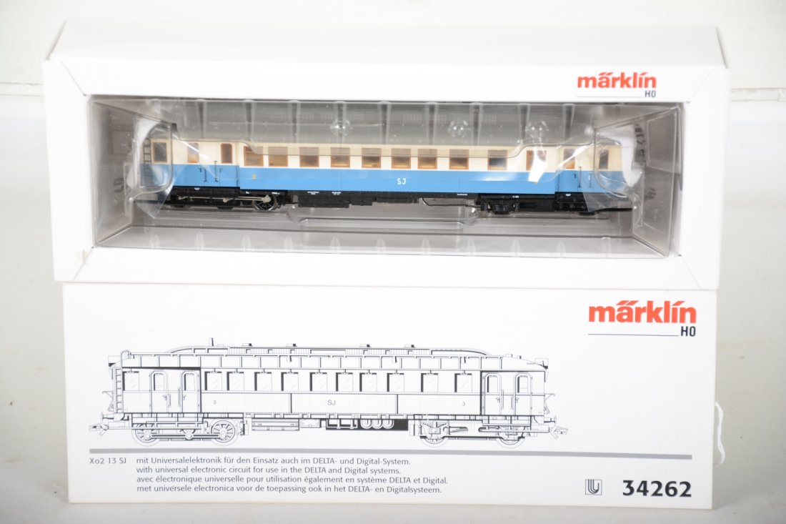 Marklin HO 34262 Swedish Rail Car: Nice 1920s model Xo2-13SJ. It has been test run with box, C9