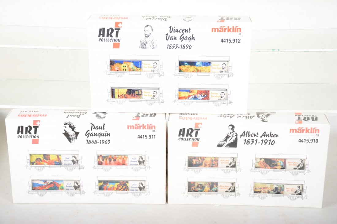 Marklin HO 4415, 910-911-912 Art Collection: Includes Gauguin 4pk; Anker 4pk & Van Gogh 4pk. All are new in set boxes, C10