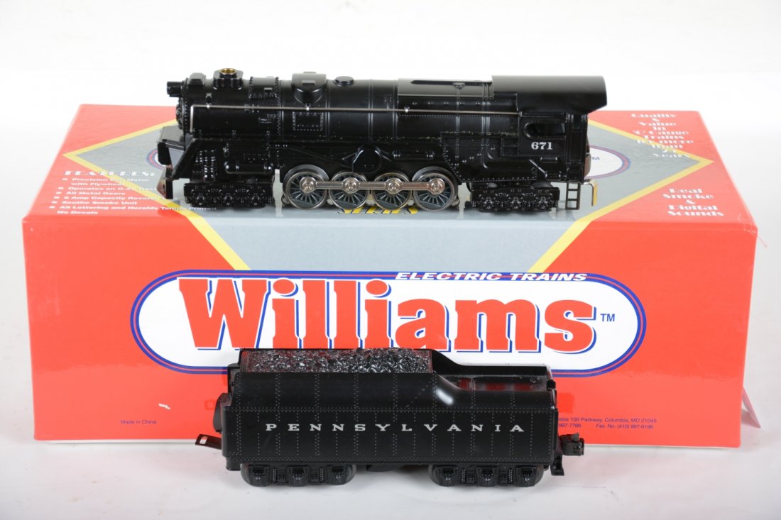 Williams S2-100 PRR Turbine: Nice cast model with smoke, light & TrueBlast II whistle & bell. It shows light runtime with C9 bodies with setbox.