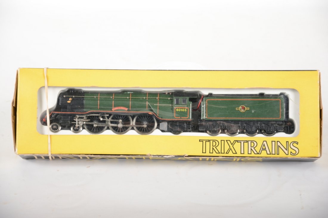 Boxed Trix HO 1182 Flying Scotsman Locomotive: 2-rail DC. Clean and recently serviced, though only shows test-run time on wheels with C9 body & box.