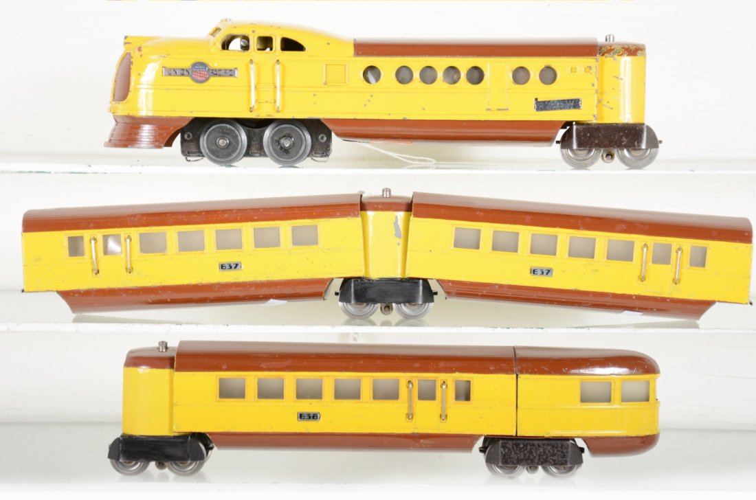 Lionel 636W City of Denver Set: Includes a 636W diesel; 2 coaches and 637 observation. The brown has been touched up nicely and rest shows moderate playwear, appears C6
