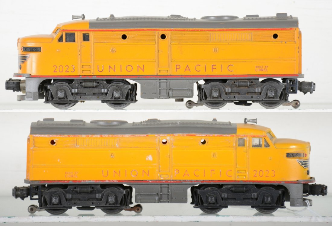 Lionel 2023 Anniversary Alcos: 1950 Only. They have 100% nose decal 1 unit, 95% other. Light battery damage on frame & bracket, over-all show moderate to heavy playwear, C4+-5