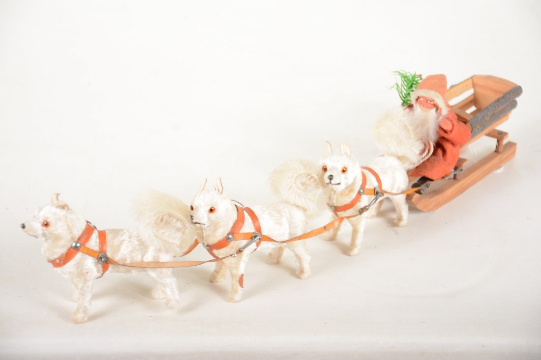 Unusual Early German Santa Dog Sled (1 of 3)