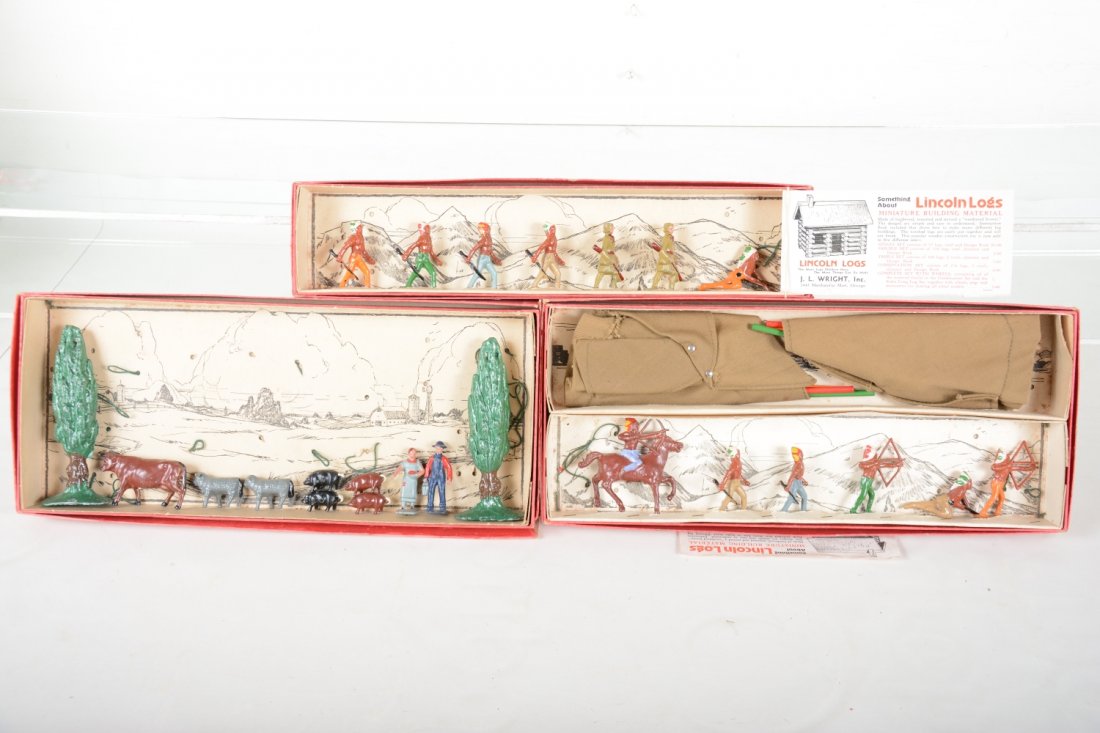 Boxed Lincoln Log Figure Sets NM56, NM161 & NM140 (1 of 4)