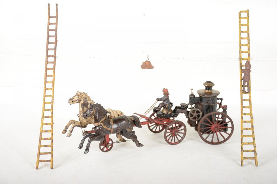 Ives Phoenix Cast Iron Horse Drawn Fire Pumper, Plus (1 of 2)