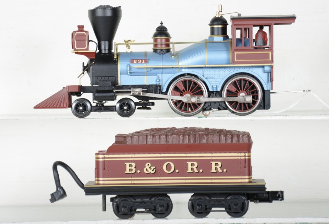 MTH B&O American Locomotive, Proto 2.0: Nice diecast loco & tender equipped with TMCC & ProtoSounds 2.0. It show runtime with C8+-9 bodies.