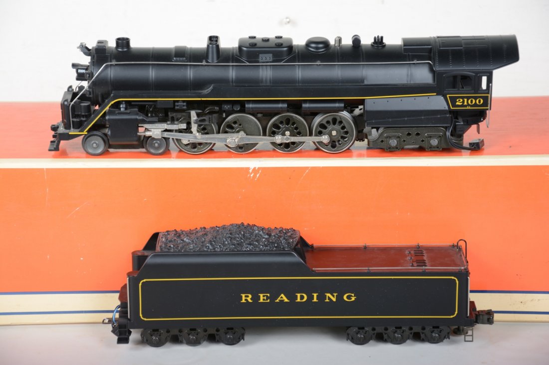 Lionel 18006 Reading T1 Steam Locomotive: 042. Nice steam loco equipped with Smoking stack & chests, back-up light, RailSounds and more! It is like new in shop worn box, C9