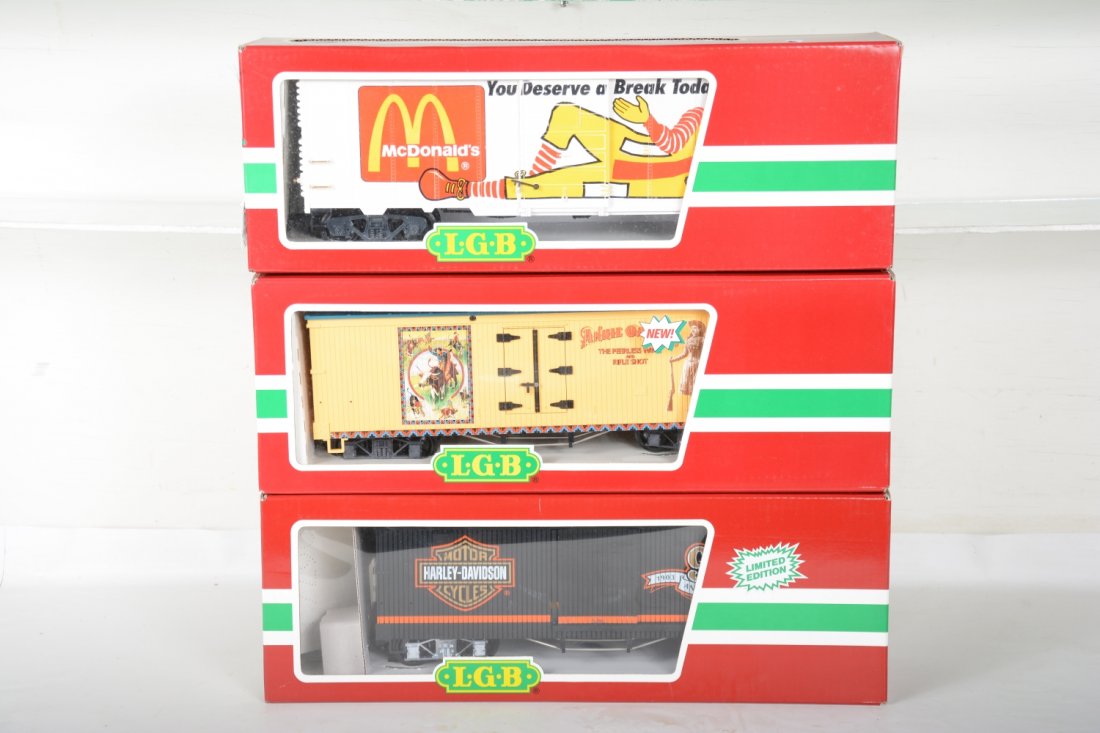 3 LGB Advertizing Freight Cars (1 of 2)