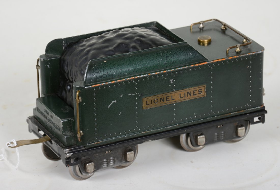 Scarce T-Tone Green 390T Tender: Clean example with 50% stripes intact. It shows light to moderate playwear, C6+
